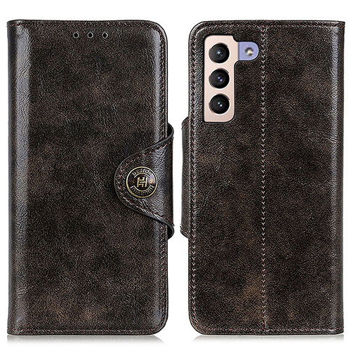Leather Case Stands Flip Cover Holder M12L for Samsung Galaxy S21 Plus 5G Bronze
