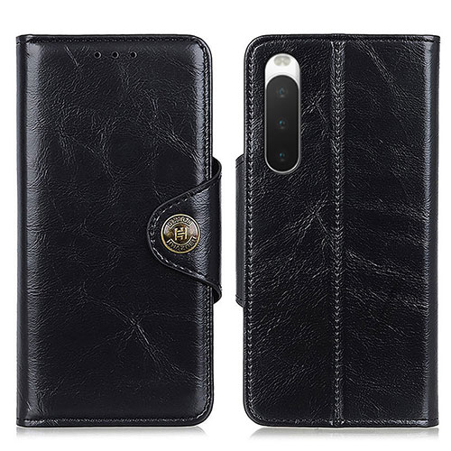 Leather Case Stands Flip Cover Holder M12L for Sony Xperia 10 IV Black