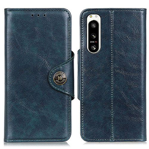 Leather Case Stands Flip Cover Holder M12L for Sony Xperia 5 IV Blue
