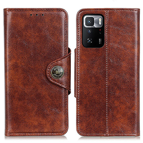 Leather Case Stands Flip Cover Holder M12L for Xiaomi Poco X3 GT 5G Brown