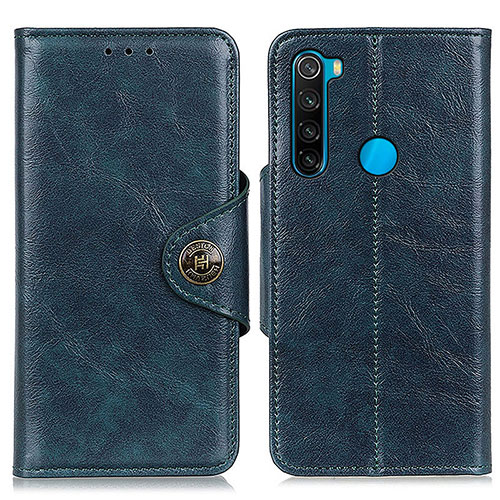 Leather Case Stands Flip Cover Holder M12L for Xiaomi Redmi Note 8 (2021) Blue