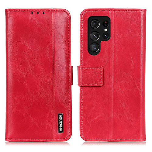 Leather Case Stands Flip Cover Holder M13L for Samsung Galaxy S21 Ultra 5G Red