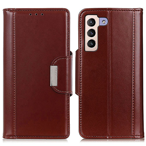 Leather Case Stands Flip Cover Holder M13L for Samsung Galaxy S23 Plus 5G Brown