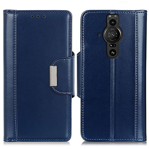 Leather Case Stands Flip Cover Holder M13L for Sony Xperia PRO-I Blue