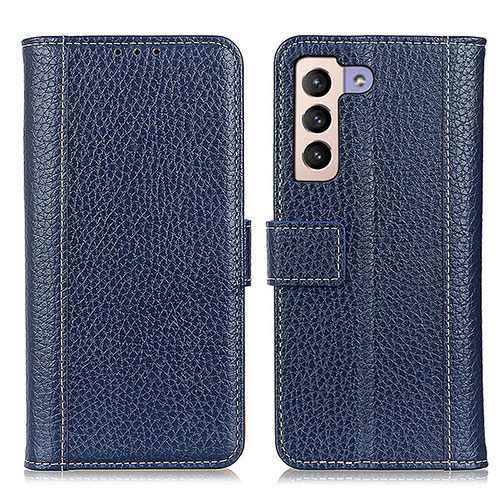 Leather Case Stands Flip Cover Holder M14L for Samsung Galaxy S21 FE 5G Blue