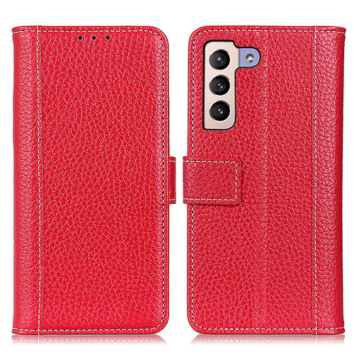 Leather Case Stands Flip Cover Holder M14L for Samsung Galaxy S22 5G Red