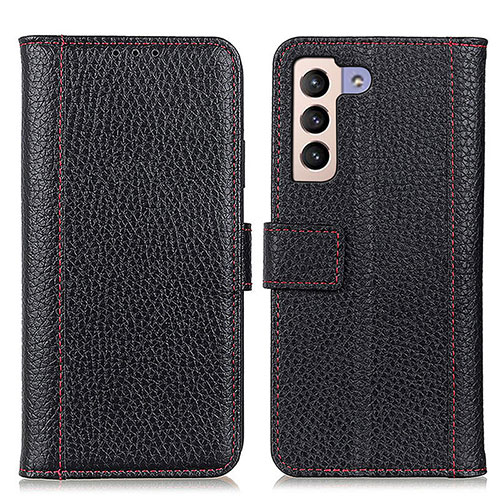 Leather Case Stands Flip Cover Holder M14L for Samsung Galaxy S22 Plus 5G Black