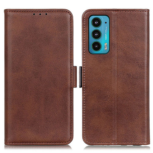 Leather Case Stands Flip Cover Holder M15L for Motorola Moto Edge 20 5G Brown