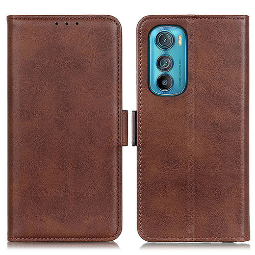 Leather Case Stands Flip Cover Holder M15L for Motorola Moto Edge 30 5G Brown