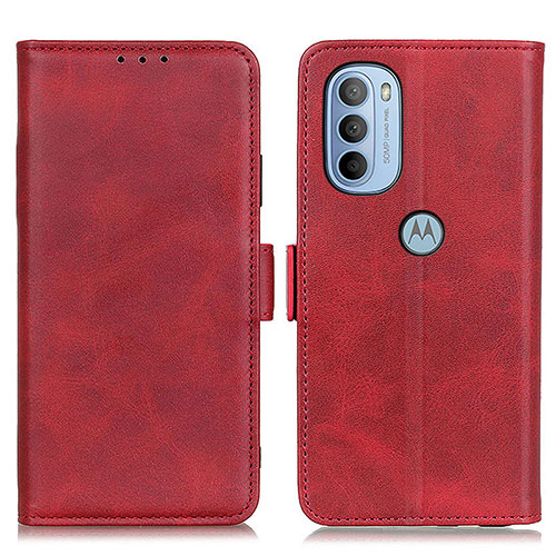 Leather Case Stands Flip Cover Holder M15L for Motorola Moto G31 Red