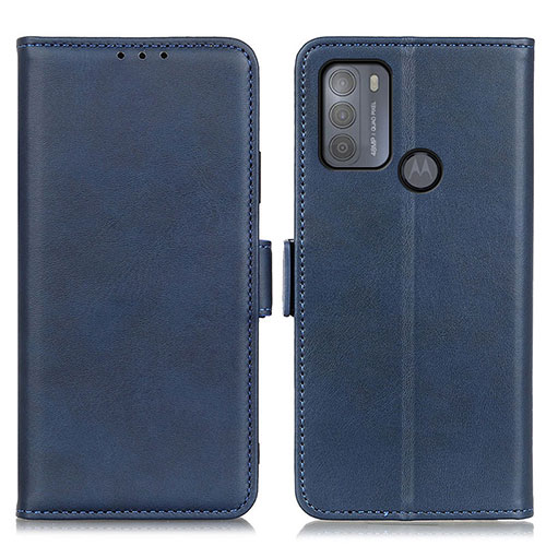 Leather Case Stands Flip Cover Holder M15L for Motorola Moto G50 Blue