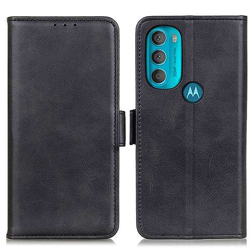 Leather Case Stands Flip Cover Holder M15L for Motorola Moto G71 5G Black