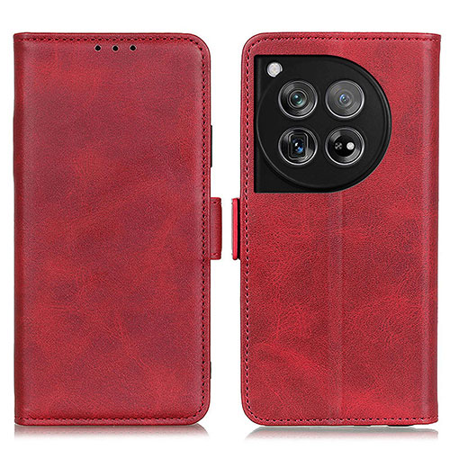 Leather Case Stands Flip Cover Holder M15L for OnePlus Ace 3 5G Red