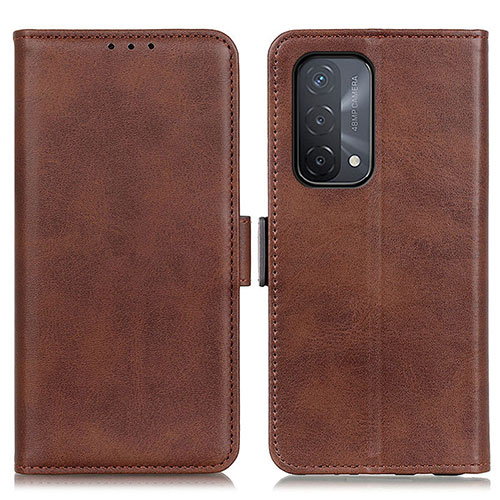 Leather Case Stands Flip Cover Holder M15L for OnePlus Nord N200 5G Brown