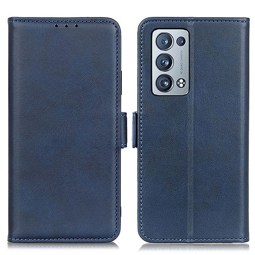 Leather Case Stands Flip Cover Holder M15L for Oppo Reno6 Pro+ Plus 5G Blue