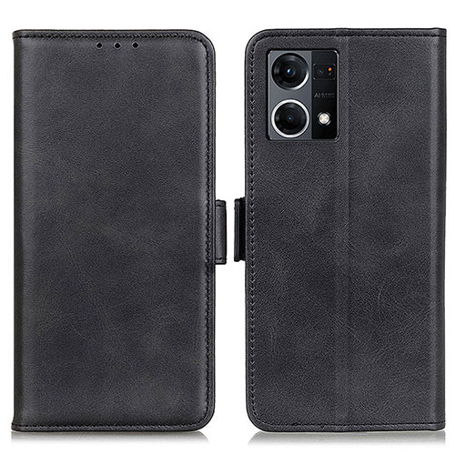 Leather Case Stands Flip Cover Holder M15L for Oppo Reno7 4G Black