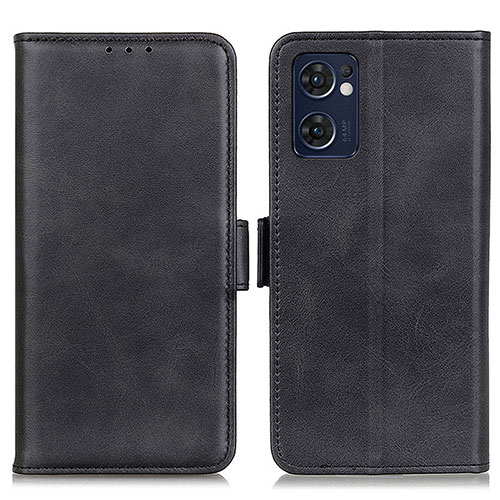 Leather Case Stands Flip Cover Holder M15L for Oppo Reno7 5G Black