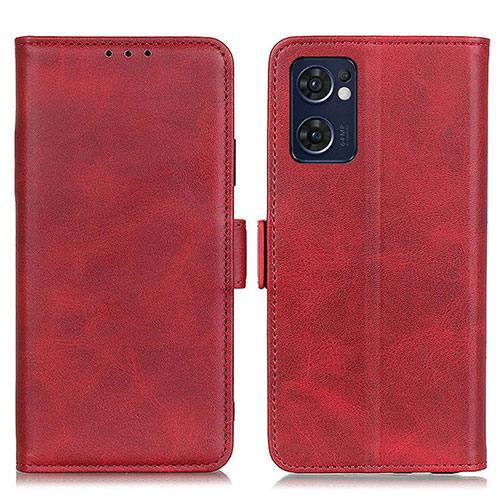 Leather Case Stands Flip Cover Holder M15L for Oppo Reno7 5G Red
