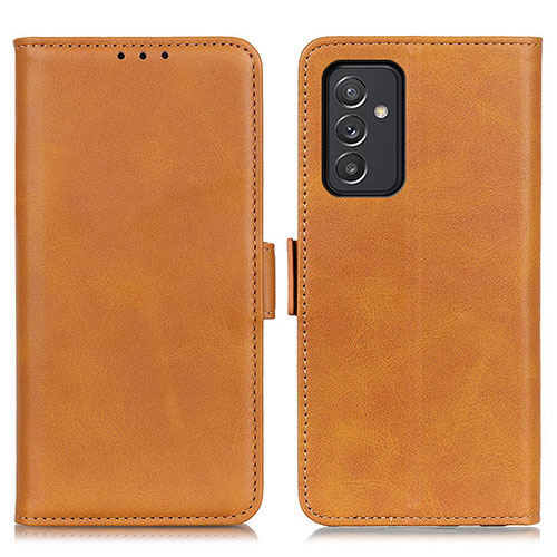 Leather Case Stands Flip Cover Holder M15L for Samsung Galaxy Quantum2 5G Light Brown