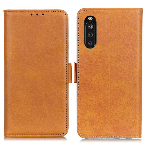 Leather Case Stands Flip Cover Holder M15L for Sony Xperia 10 III Light Brown
