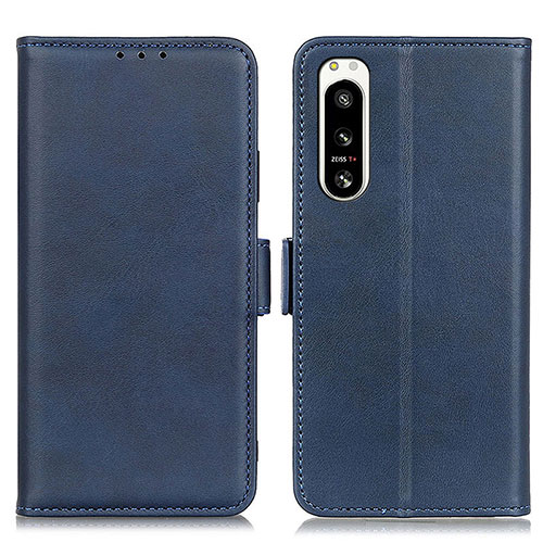 Leather Case Stands Flip Cover Holder M15L for Sony Xperia 5 IV Blue