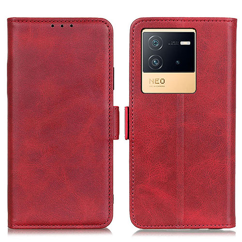 Leather Case Stands Flip Cover Holder M15L for Vivo iQOO Neo6 5G Red