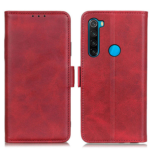 Leather Case Stands Flip Cover Holder M15L for Xiaomi Redmi Note 8 (2021) Red