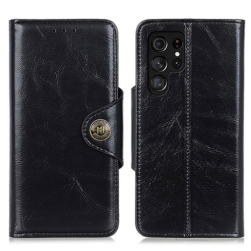 Leather Case Stands Flip Cover Holder M16L for Samsung Galaxy S21 Ultra 5G Black
