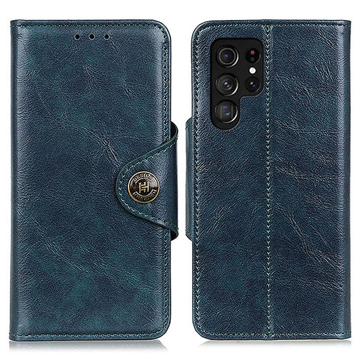 Leather Case Stands Flip Cover Holder M16L for Samsung Galaxy S21 Ultra 5G Blue