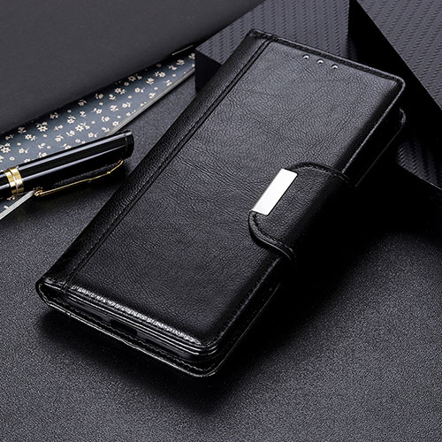 Leather Case Stands Flip Cover Holder M22L for Samsung Galaxy S22 5G Black