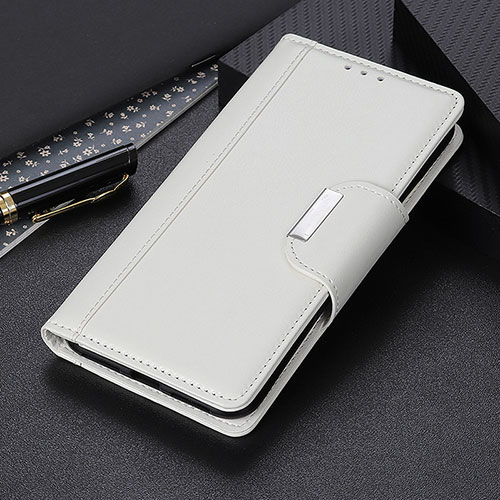 Leather Case Stands Flip Cover Holder M22L for Samsung Galaxy S22 5G White