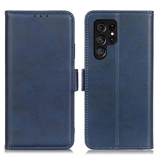 Leather Case Stands Flip Cover Holder M29L for Samsung Galaxy S21 Ultra 5G Blue
