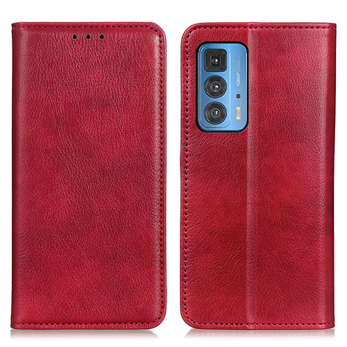 Leather Case Stands Flip Cover Holder N01P for Motorola Moto Edge S Pro 5G Red