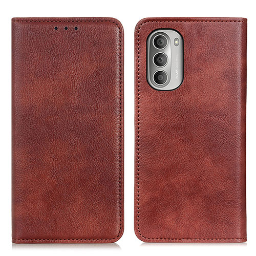 Leather Case Stands Flip Cover Holder N01P for Motorola Moto G Stylus (2022) 5G Brown
