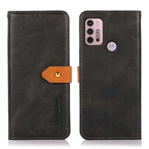 Leather Case Stands Flip Cover Holder N01P for Motorola Moto G10 Power Black