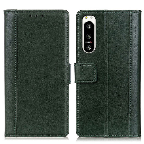 Leather Case Stands Flip Cover Holder N02P for Sony Xperia 5 IV Green
