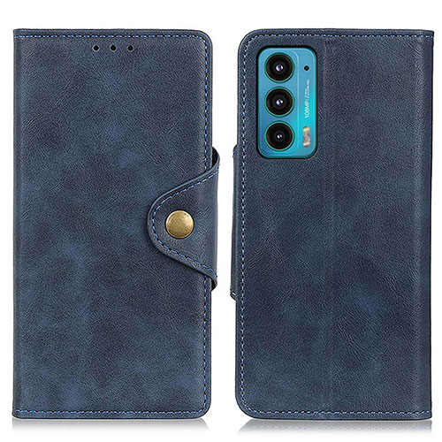 Leather Case Stands Flip Cover Holder N03P for Motorola Moto Edge 20 5G Blue