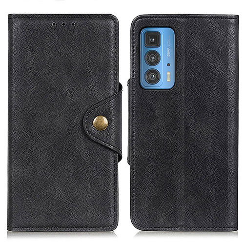 Leather Case Stands Flip Cover Holder N03P for Motorola Moto Edge S Pro 5G Black