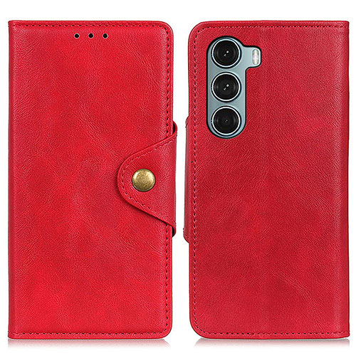 Leather Case Stands Flip Cover Holder N03P for Motorola Moto G200 5G Red