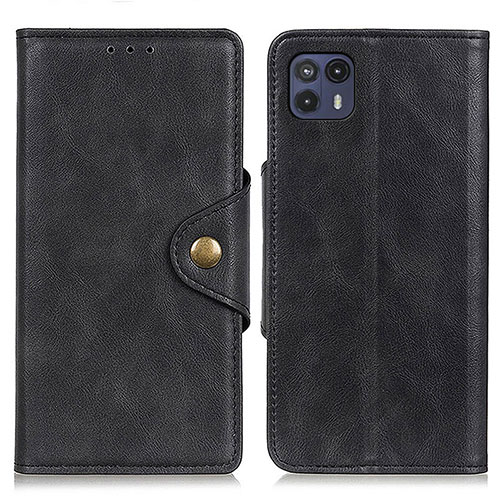 Leather Case Stands Flip Cover Holder N03P for Motorola Moto G50 5G Black