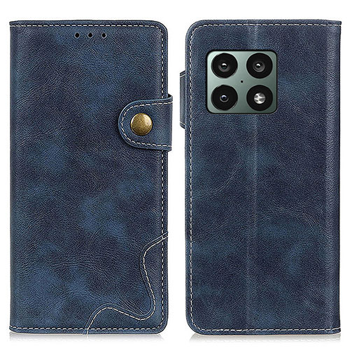 Leather Case Stands Flip Cover Holder N03P for OnePlus 10 Pro 5G Blue