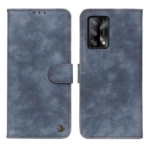 Leather Case Stands Flip Cover Holder N03P for Oppo A74 4G Blue