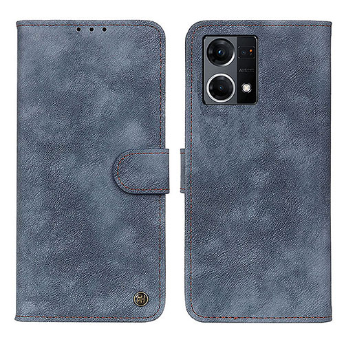 Leather Case Stands Flip Cover Holder N03P for Oppo F21s Pro 4G Blue