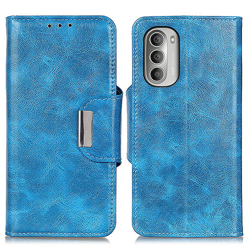 Leather Case Stands Flip Cover Holder N04P for Motorola Moto G Stylus (2022) 5G Sky Blue