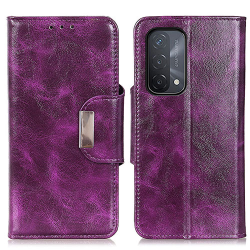 Leather Case Stands Flip Cover Holder N04P for OnePlus Nord N200 5G Purple