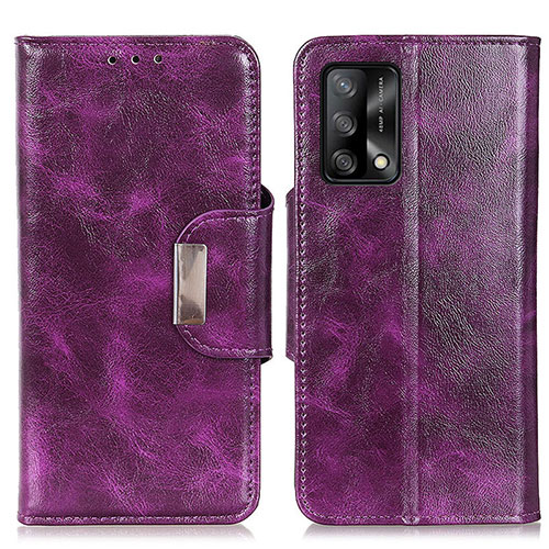 Leather Case Stands Flip Cover Holder N04P for Oppo A95 4G Purple