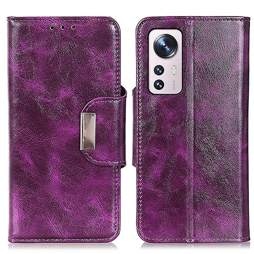 Leather Case Stands Flip Cover Holder N04P for Xiaomi Mi 12S 5G Purple
