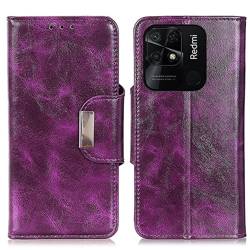 Leather Case Stands Flip Cover Holder N04P for Xiaomi Redmi 10C 4G Purple