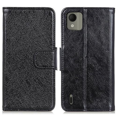 Leather Case Stands Flip Cover Holder N05P for Nokia C110 Black