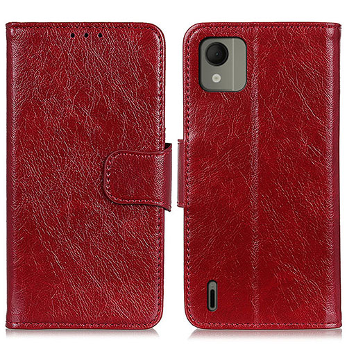 Leather Case Stands Flip Cover Holder N05P for Nokia C110 Red